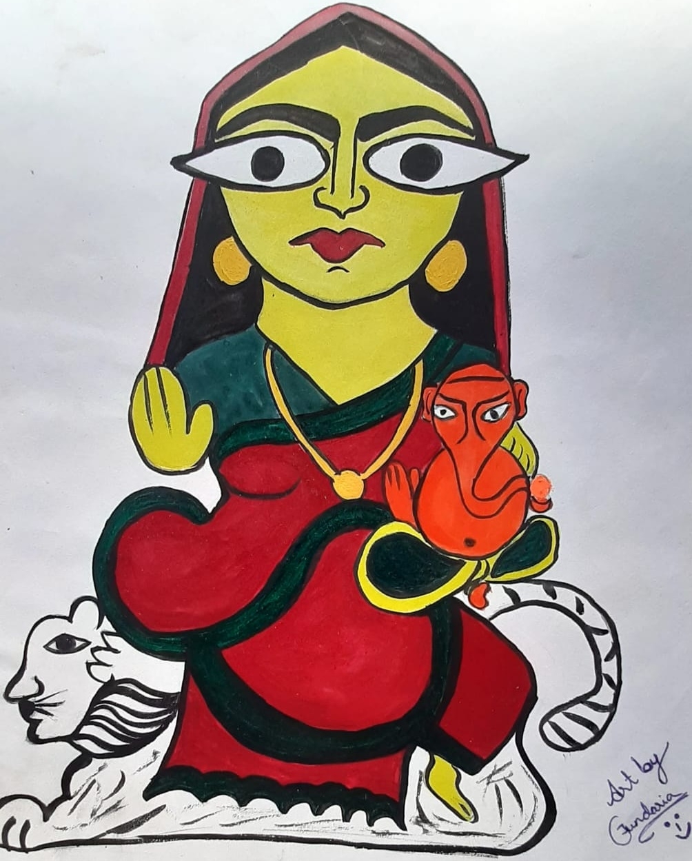 Ganesh with Maa Durga 