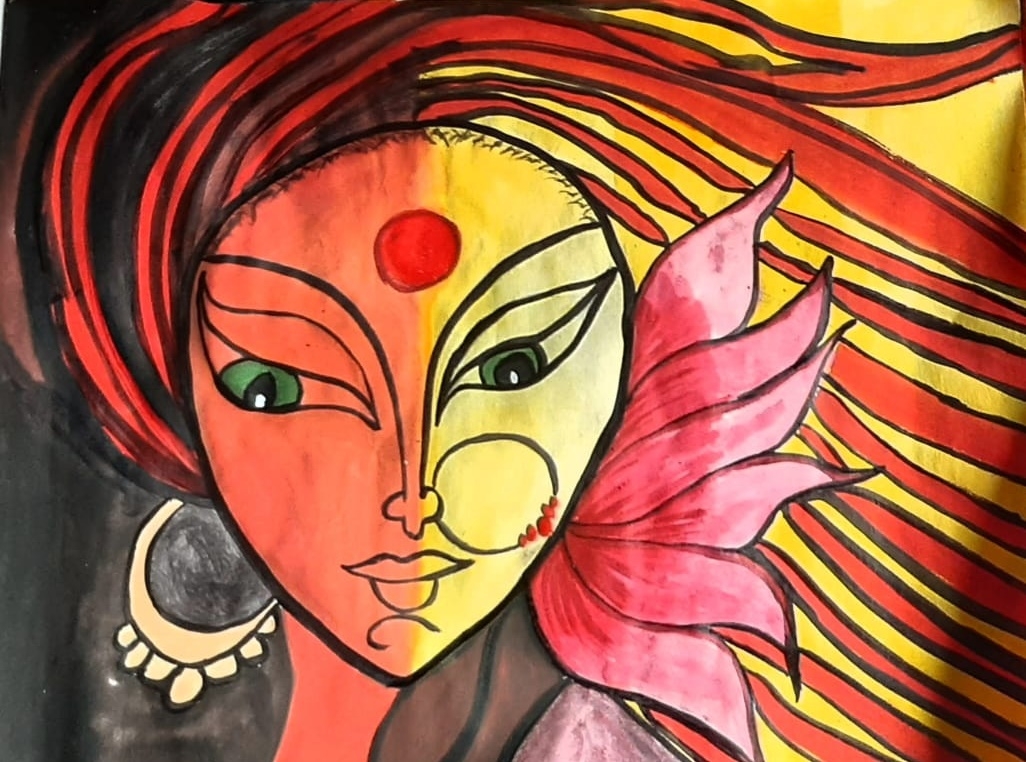 saraswati abstract painting || Saraswati devi drawing and painting || soft  pastel with acrylic paint | Soft pastels drawing, Oil pastel paintings,  Soft pastel